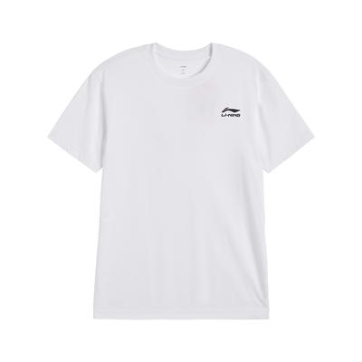 Li-Ning Футболка унисекс с принтом логотипа в виде букв, с круглым вырезом, свободная, удобная, повседневная, с коротким рукавом, белая AHSVA55-2