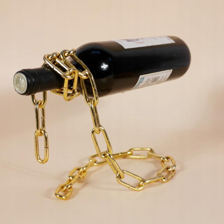 Wine Holder Stand Bottle Alcohol Gold Chain Stylish Gift