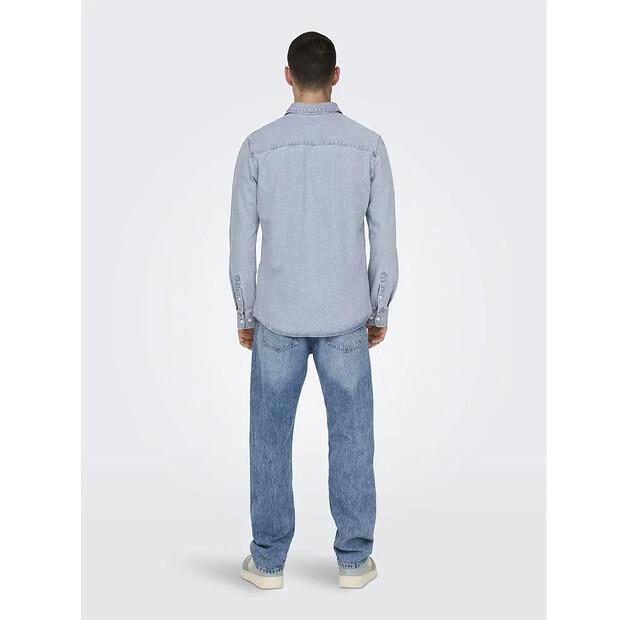 Only & Sons Benny Reg Chambray рубашка с длинным рукавом
