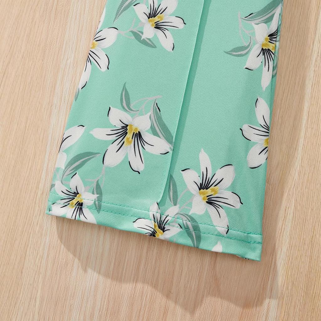 Повседневный комбинезон с цветочным принтом для девочек, летний повседневный комбинезон для детей