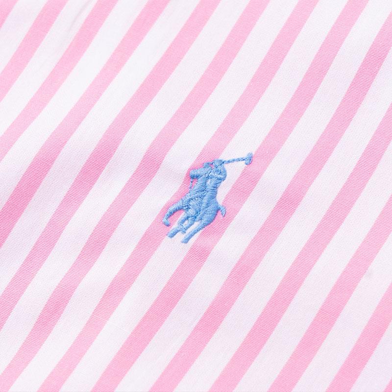 Polo Ralph Lauren Striped Button-Down Long Sleeve Shirt Kids Shirts Pink 323862260-040