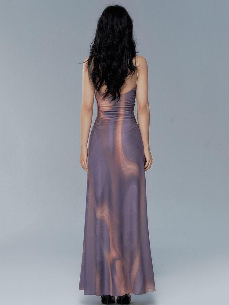 Xitao Модное женское темпераментное платье на слинге со складками LYD1065