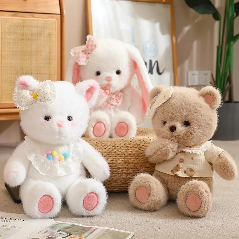 45cm Cute Fox Cat Rabbit Bear Plush Toys Soft Lovely Animals Stuffed Dolls Grasping Doll for Children's Birthday Holiday Gift