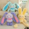 Pull Handle Rabbit Bunny Plush Keychain Pulling Ears Rabbit Plush Doll Keyring  Jewelry Accessories