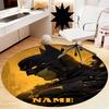 Custom Name Batman Printed Round Rug Carpet Chair Rug Area Rug Entryway Doormats,for Office Chair Living Room Bedroom Kitchen Room.