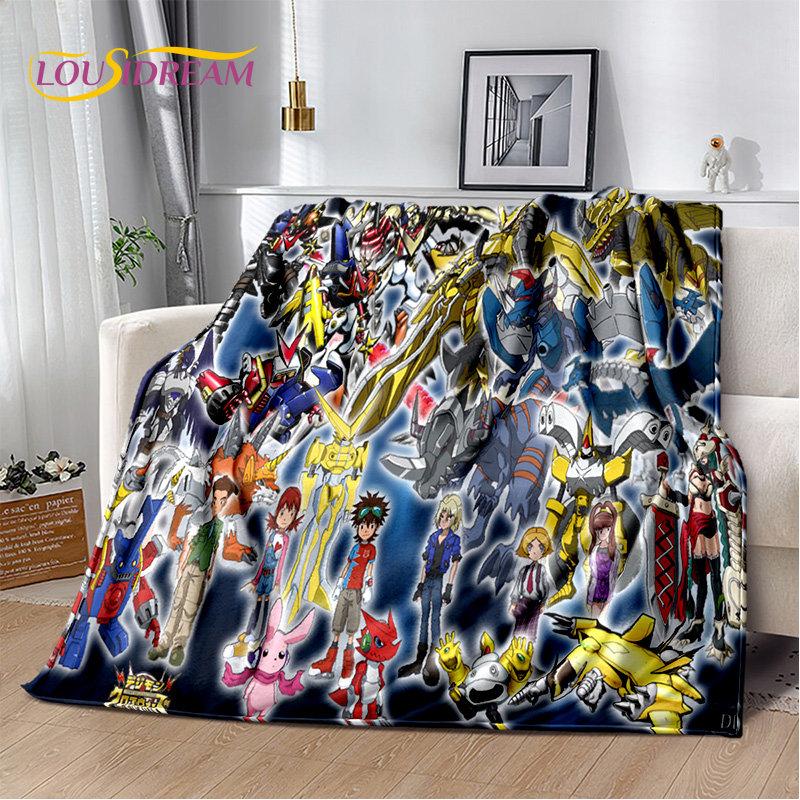 Мягкое плюшевое одеяло с изображением мультфильма «Дигимоны», фланелевое одеяло, покрывало для гостиной, спальни, кровати, дивана, чехла для пикника
