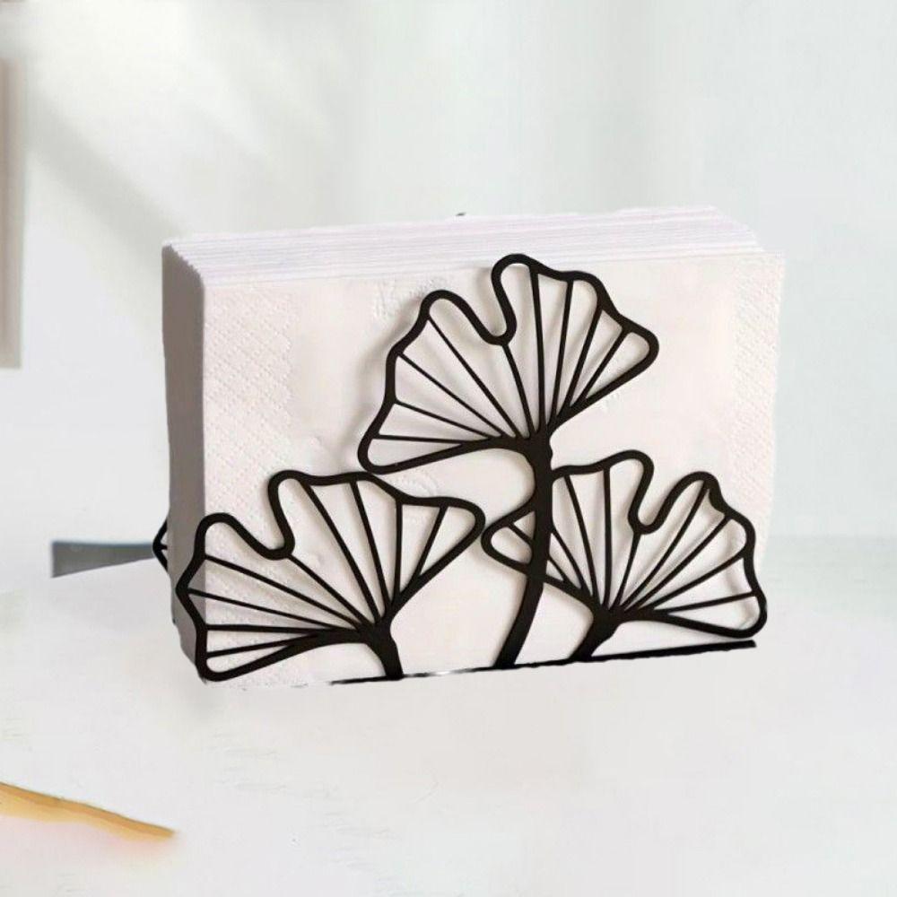 Высококлассный держатель для салфеток в виде листа гинкго, простой железный стеллаж для салфеток, металлический держатель для салфеток, отель