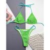 Wrinkled Halter Brazilian High Cut Bikini Female Swimsuit Women Swimwear Two-pieces Bikini Set Bather Bathing Suit Swim