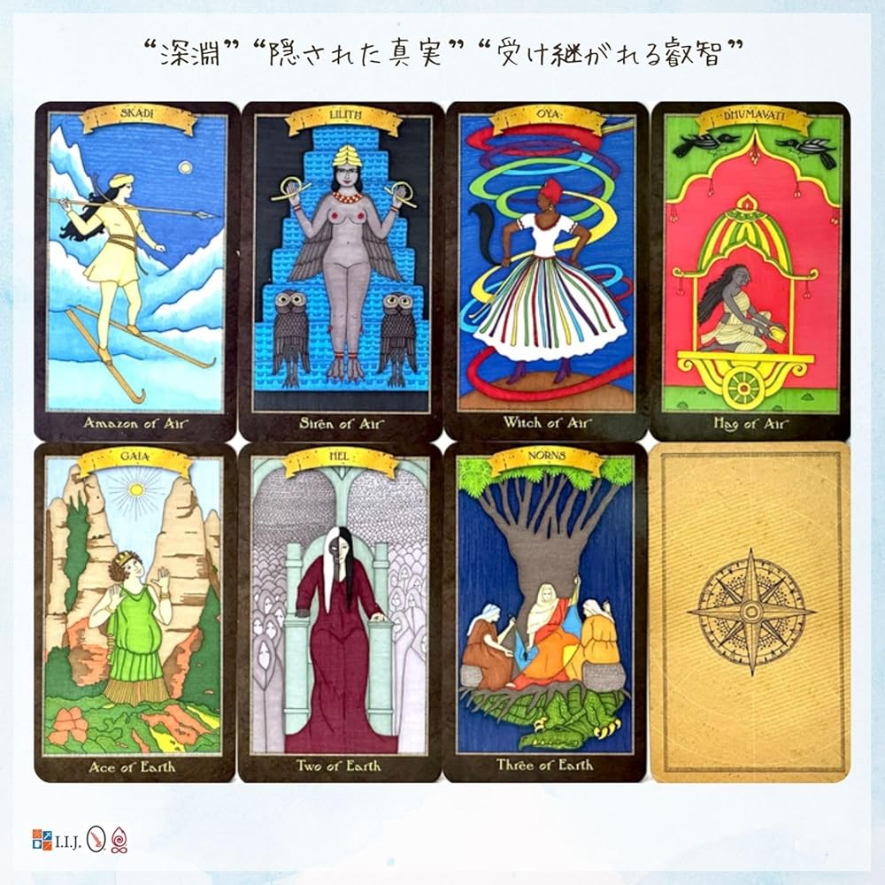 I.I.J Dark Goddess Tarot, Waite Edition, 78 Cards, Tarot Reading, with Japanese Instructions, Authentic