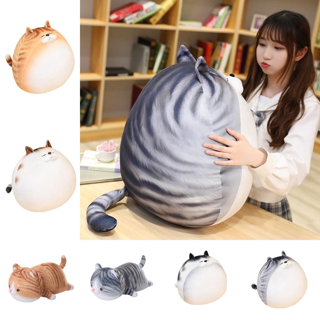 Big Huggable Cat Plushie For Bedtime Cuddles With Realistic Design And Smooth Stitching