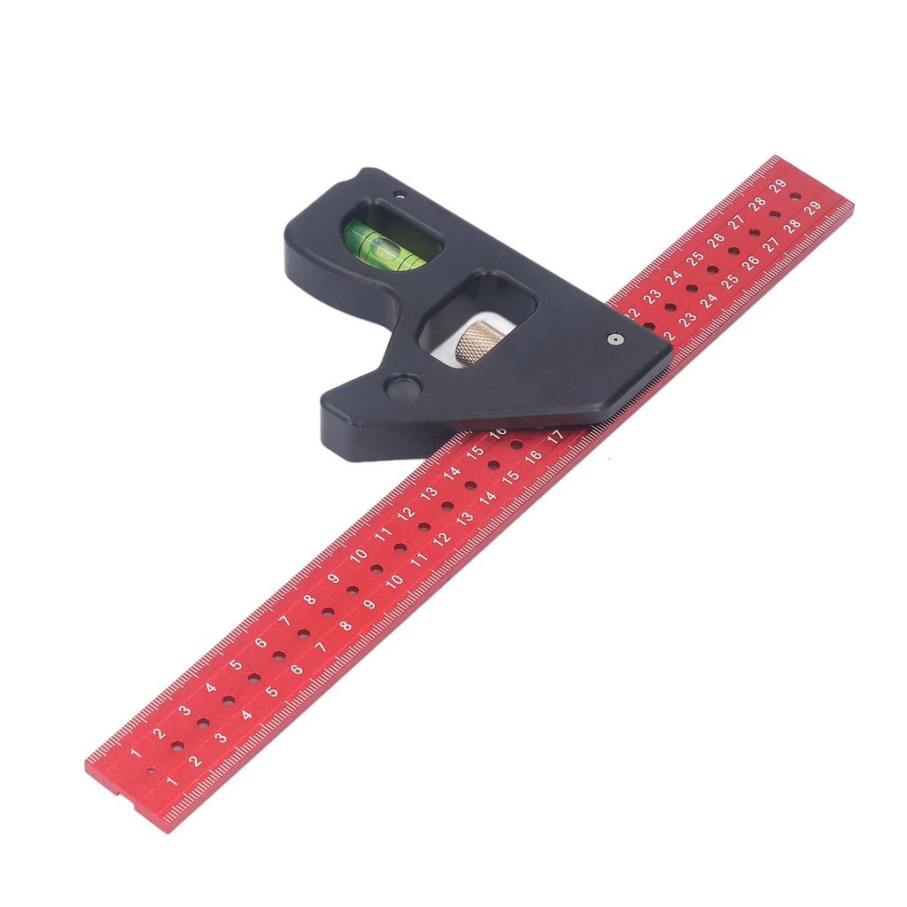 Combination Square High Accuracy Adjustable Sliding Ruler Woodworking 90 45 Degree Protractor Level