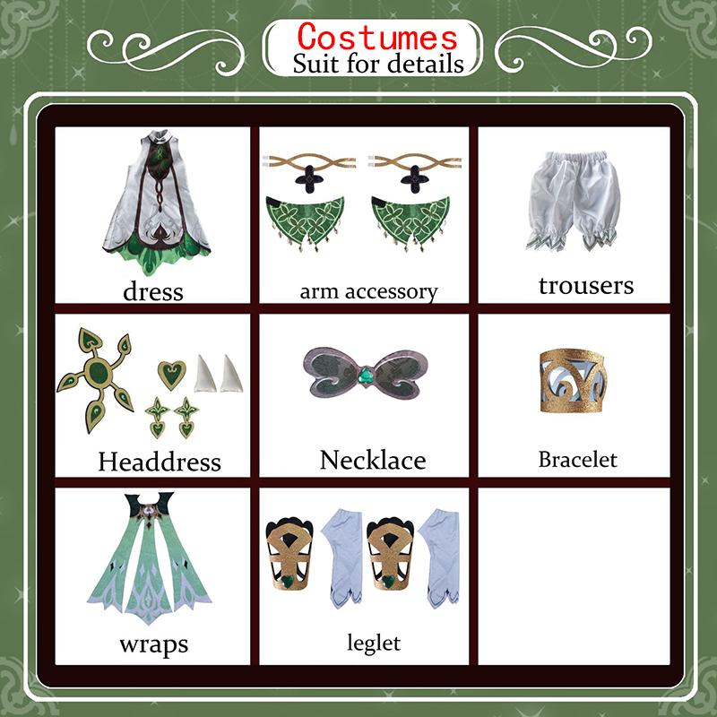 Ysir Grass God Nahida Cos игра с вышивкой аниме одежда женский комплект для косплея