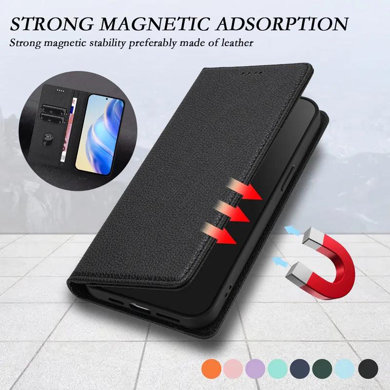 RFID Кожаный кошелек Фунда Для Xiaomi Redmi 15 5G 4G Флип Магнитная Обложка Для Redmi 15C Роскошный Чехол-книжка Redmi15 15C 15 C Etui