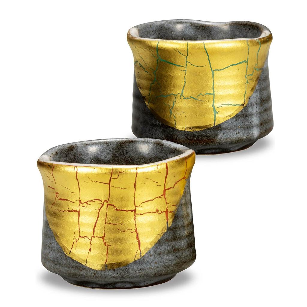 Набор саке-чашек Кутани с сусальным золотом, Сделано в Японии, Бренд Ceramic, Японская посуда, Набор для саке
