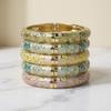 Colorful Vintage Cloisonne Bangle Traditional Women's Hand Bracelet Flower Leaf Bangle  Girls