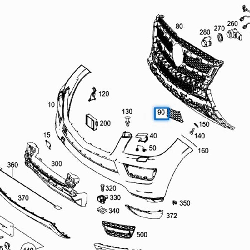 Решетка противотуманной фары M63K 1668854122 1668854222 Для Mercedes-Benz GL-Class GLS AMG W166 Вентиляционная сетка Накладка Переднего бампера Противотуманная фара G