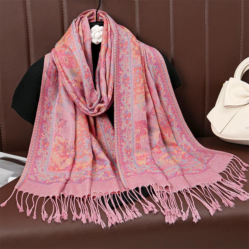 New Shawl Warm Winter Scarf Hijab Women Print Paisley Cashmere Pashmina Thick Wrap Head Neck Foulard Luxury Blanket Echarp