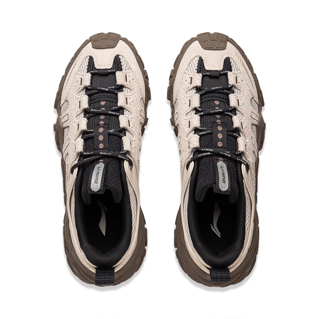 Li Ning Sand Dune Retro Толстая подошва Удобная амортизирующая Нескользящая износостойкая дышащая низкая повседневная обувь Женские кроссовки AGCU436-1