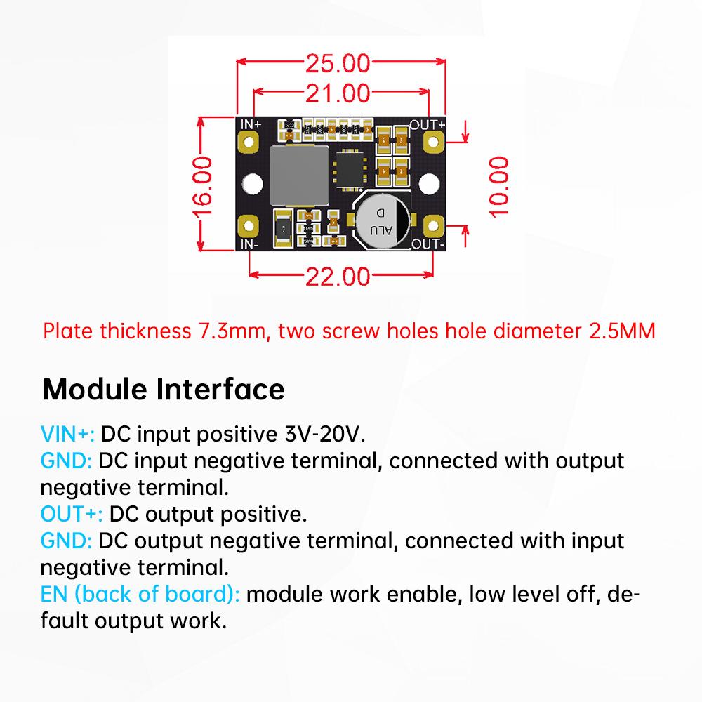 DC-DC Auto Lift Module Wide Voltage 3-20V Input to 3.3V/5V/12V Li-ion Battery Power Management Module Maximum 3.5A