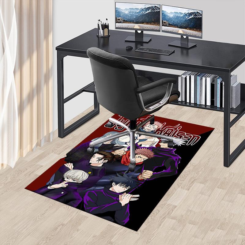 1pc Jujutsu Kaisen Anime Characters Office Chair Mat - Anti-Slip Carpet for Desk, Anime Decor Gift, Seasonal Decoration, Suitable for Home Office, Liv