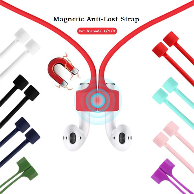 For AirPods1/2/3  Anti-Lost Magnetic Silicone Earphone String Rope For Airpods Pro Earphones Strap Cord