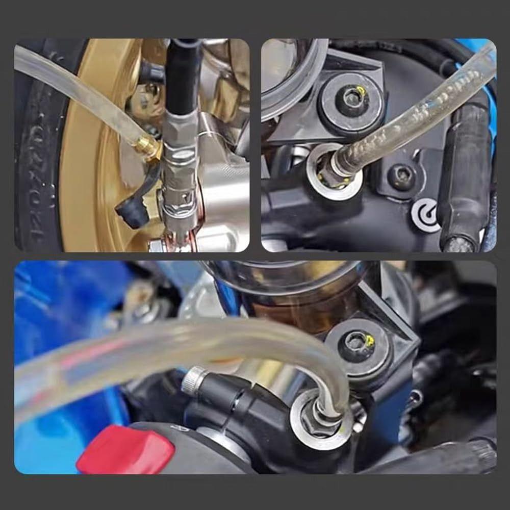 Universal Brake Bleeder Hose with Metal Clips One Way Check Valve Bleeding Tool for Car/Motorcycle