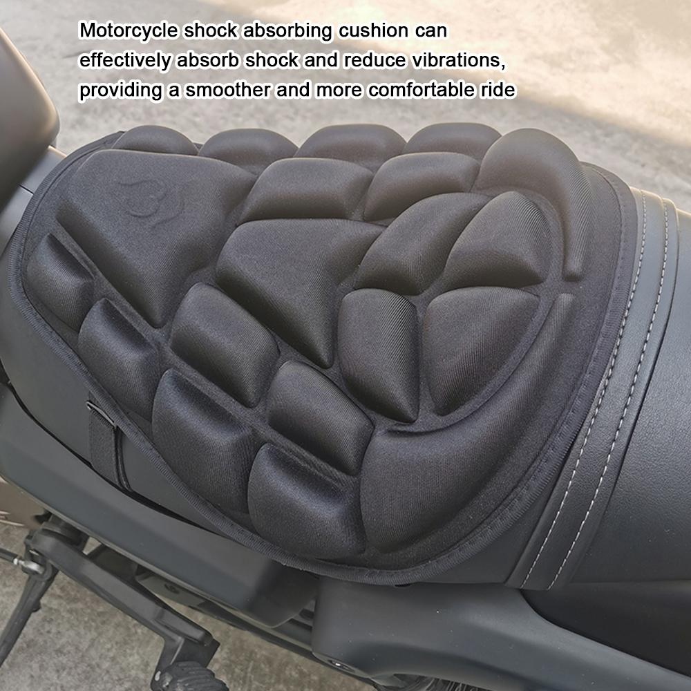 Motorcycle Seat Cushion 3D Shock Absorption Seat Pad Cushion Water Resistant Seat Cover Comfortable & Breathable