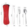 Портативная посуда из нержавеющей стали, 3/4/5 комплектов, походный нож, вилка, ложка и палочки для еды, подарочный набор, кухонные принадлежности