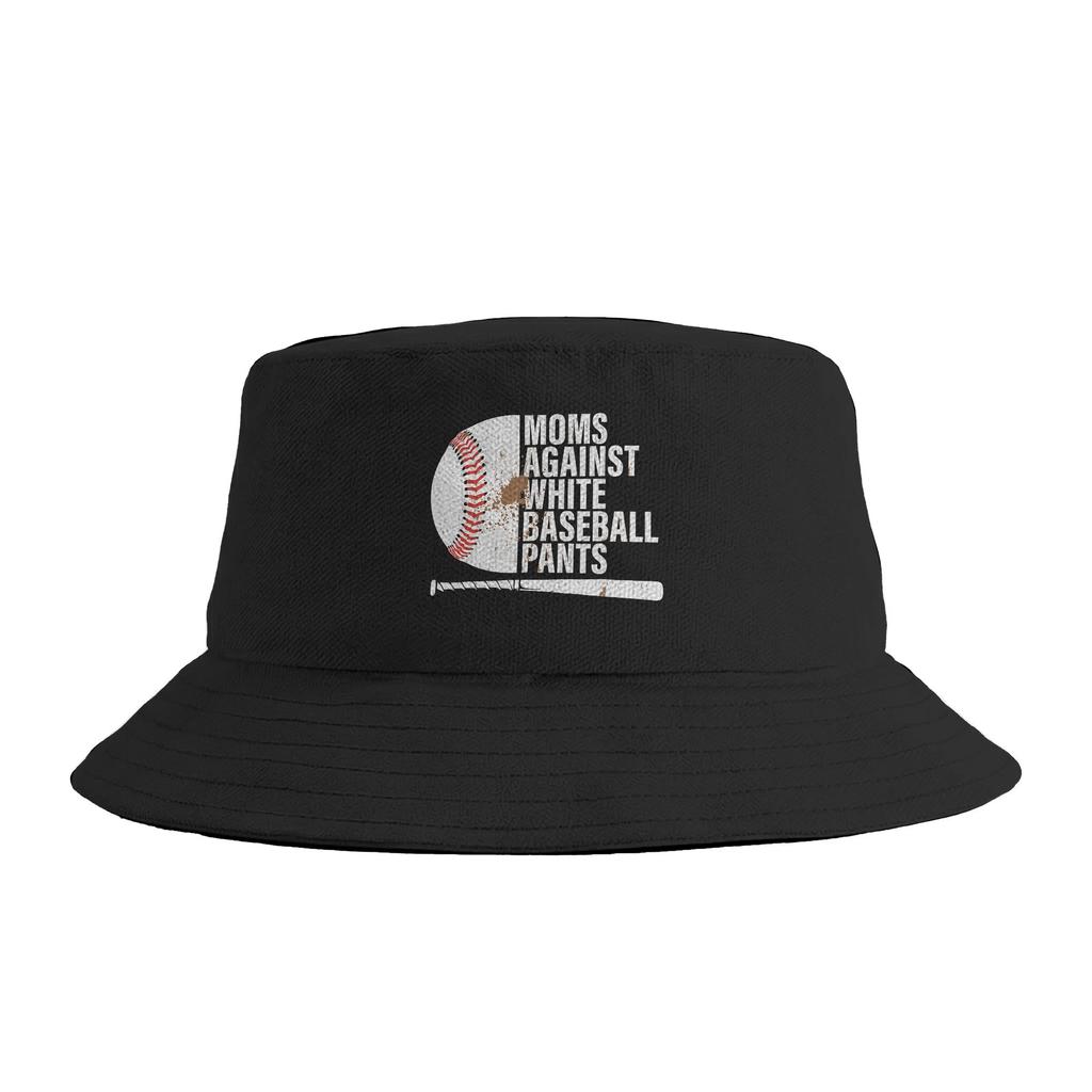Unisex Moms Against White Baseball Pants Baseball Mom Mothers Day Bucket Hat Foldable FisherUnisex Hats Spring Casual Vacation Cap