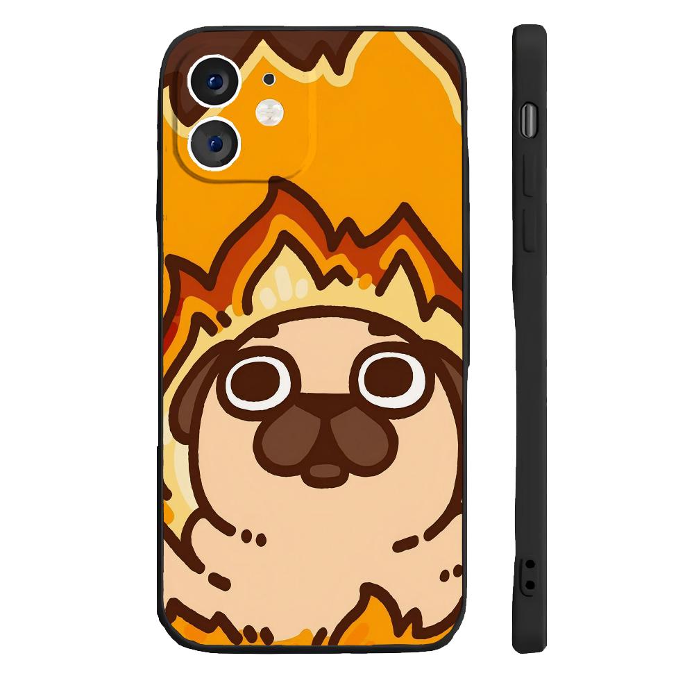 Чехол для телефона P-Puglie Dog Pug силиконовый мягкий для iPhone 16 15 14 13 12 11 Plus Pro Max Plus