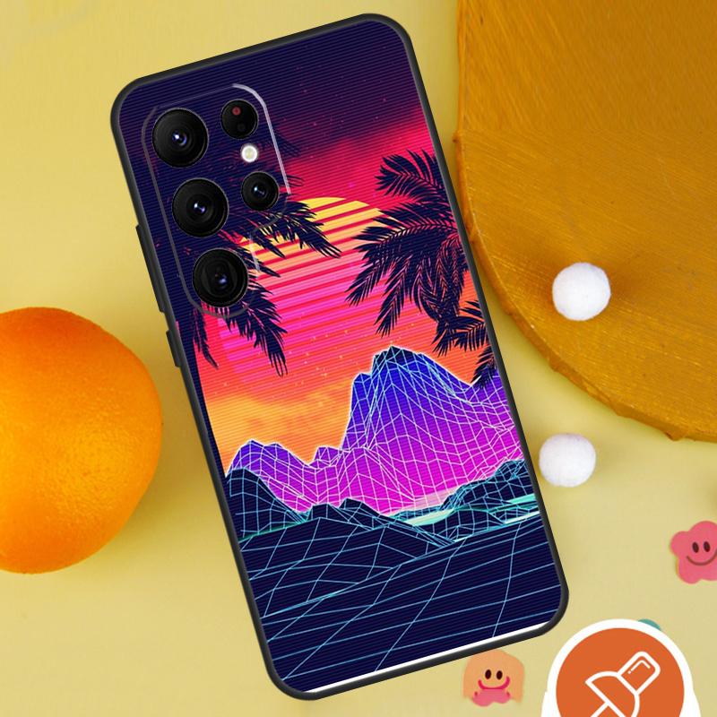 Synthwave Retro 80s Neon Case For Samsung Galaxy S25 Ultra S24 S23 S22 S21 Ultra S9 S10 S20 Plus S24 FE Funda Cover