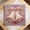 DIY Мини-набор для рисования жемчугом в рамке, Рождественские колокольчики, Бант, Холст, Декор для дома, Картина