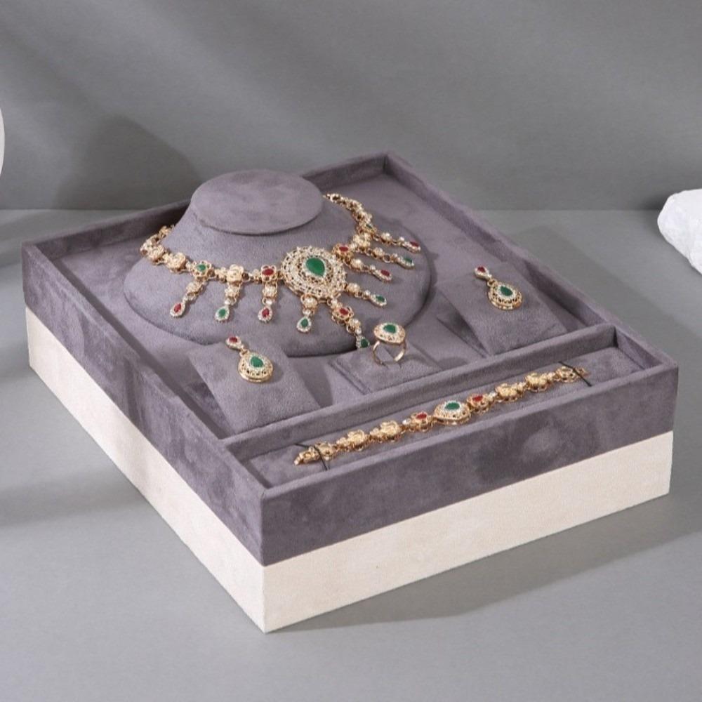 High-end Jewelry Tray with Partitioned Texture Jewelry Set Display Stand Dresser