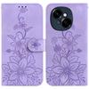 For TECNO Spark Go 2025/Spark Go 1/Pop 9 4G Case Lily Flower Imprint Leather Phone Cover with Stand