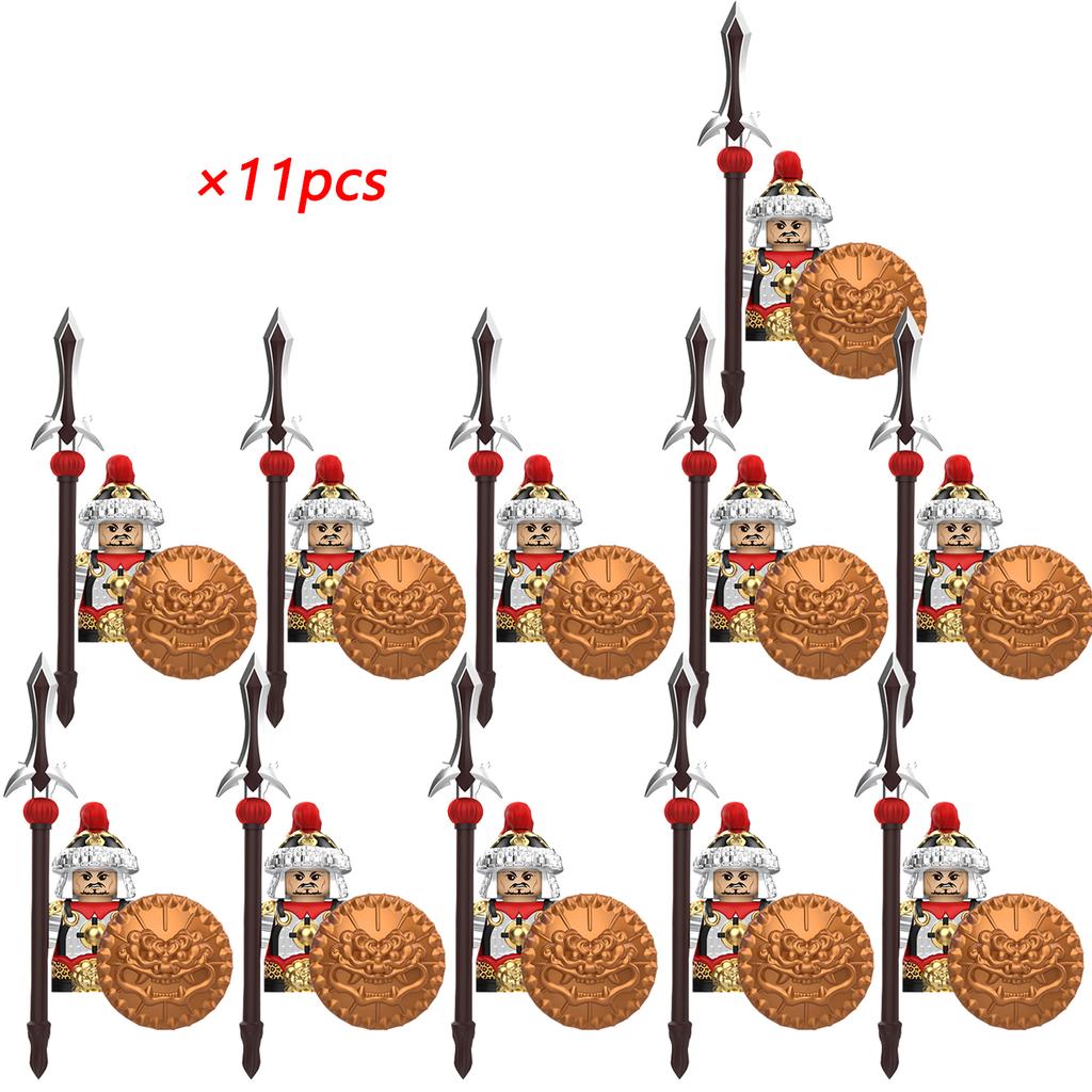 11 шт. Древнекитайский герой Юэ Фэй генерал военные доспехи солдат фигурки строительный блок меч шлем DIY кирпичная игрушка