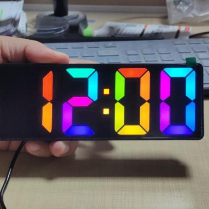 Красочные Креативные Многофункциональные Электронные Часы Простые Часы с Большим Экраном Будильник Студенческие Часы Множество Зеркал