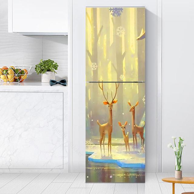 Наклейки с розами на холодильник, обои для кухни, виниловый плакат, наклейка на холодильник, домашний декор, спальня, новогоднее украшение