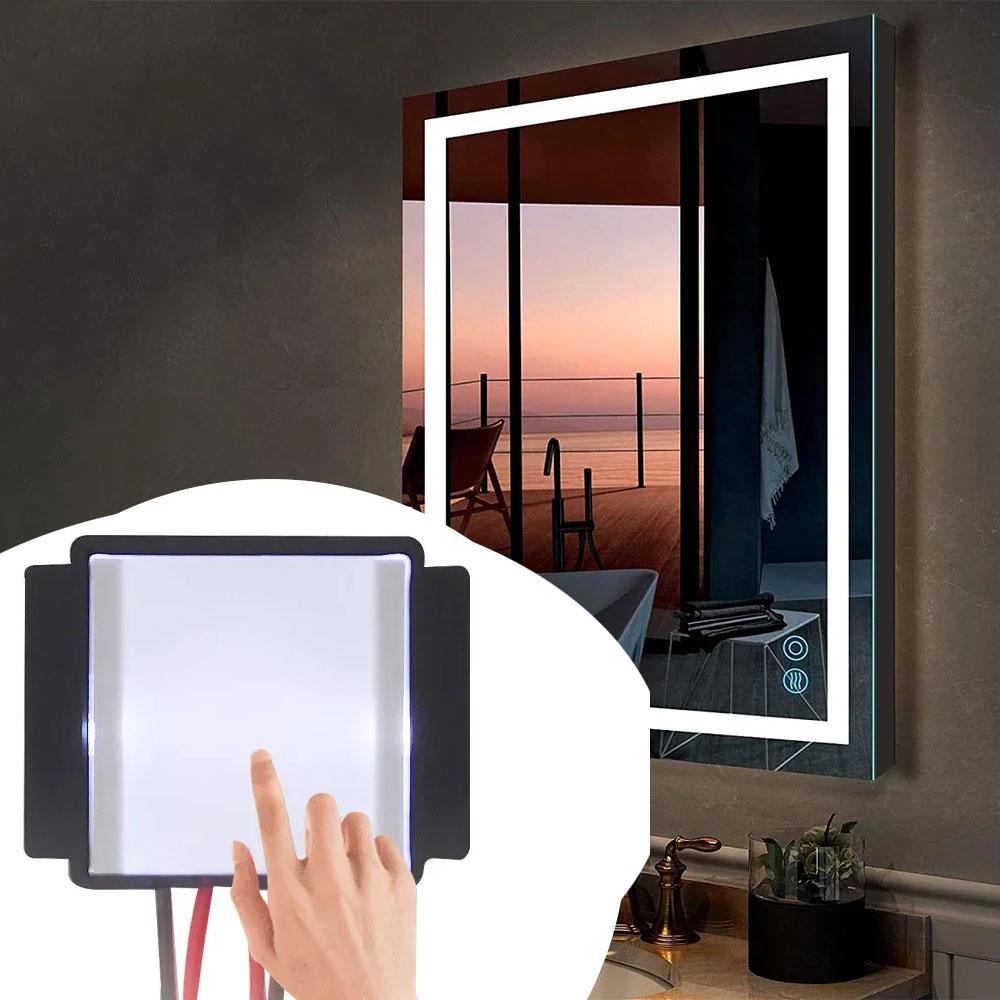 DC 12V 24V Зеркало Сенсорный Выключатель Датчик Зеркало Для Ванной Комнаты Зеркало Для Макияжа Светодиодный Монохромный Трехцветный Безэлектродный Регулировка Яркости