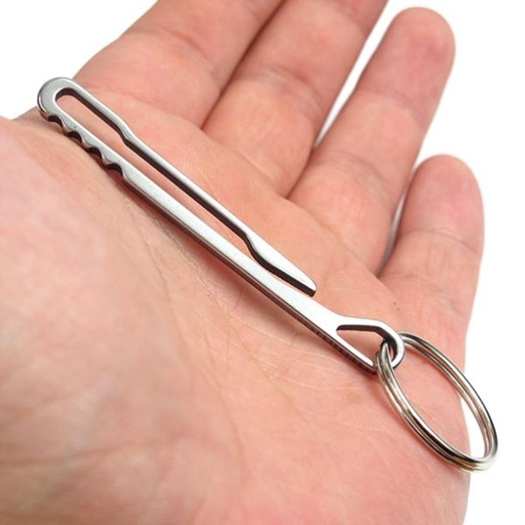 Stainless Steel Keychain Pocket Clip Home Camping Key Ring Clasp Carabiner Hanging Buckle Key Ring Holder for Men Women