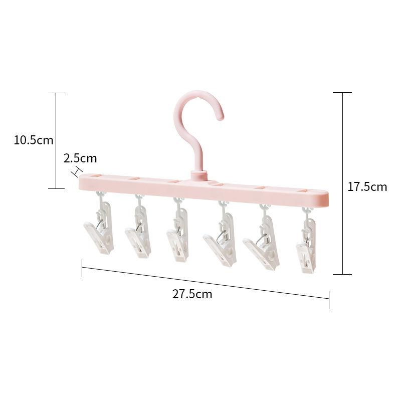 1PCS 8/6 Clip Clothes Drying Rack Multi-purpose Foldable Student Underwear Drying Hats and Socks Artifact Folding Travel Portable Clip Drying
