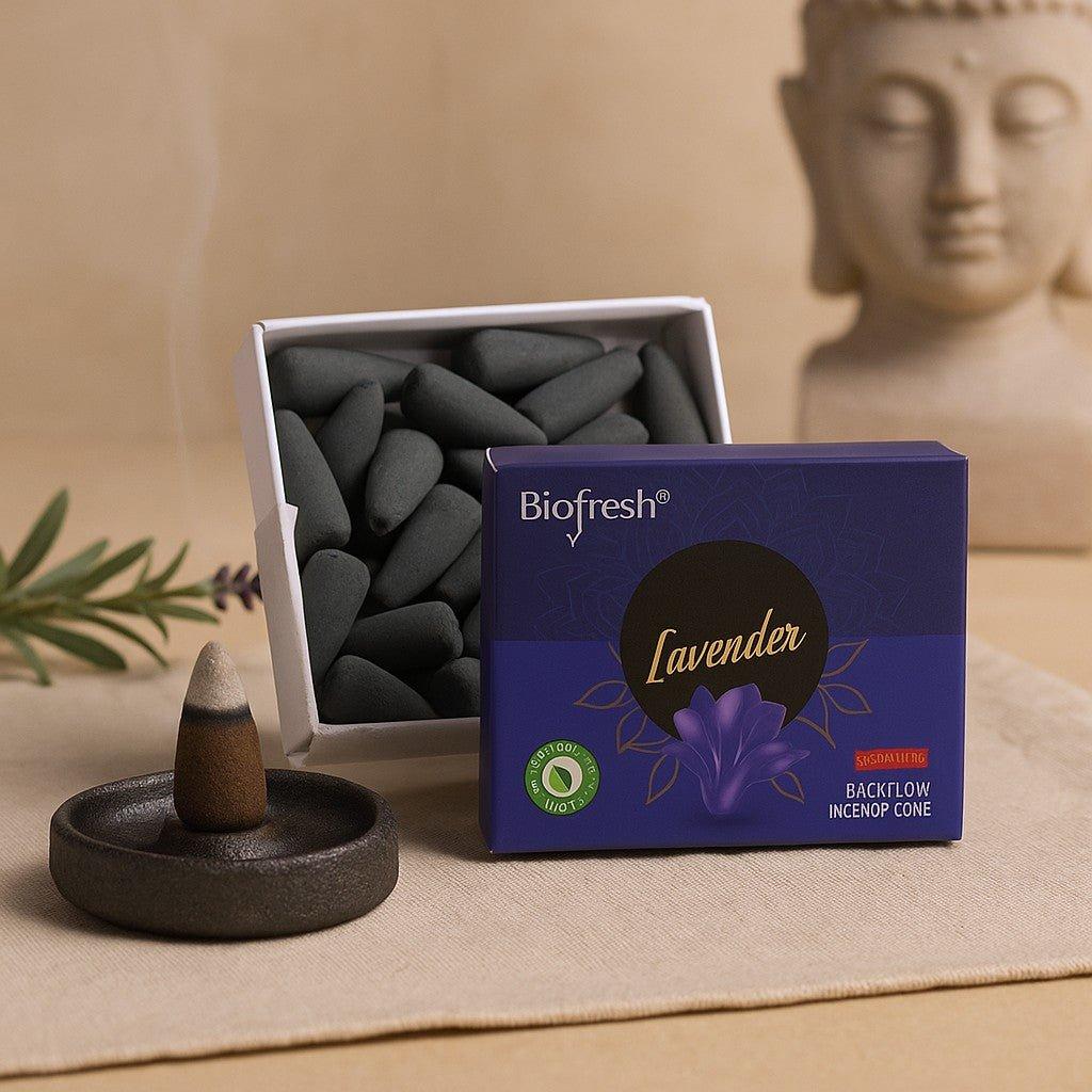 Lavender Charcoal-Free Backflow Incense Cones 40 Count