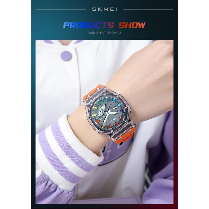 Skmei 2100 уличные мужские цифровые часы с цветным светодиодным дисплеем, водонепроницаемые ударопрочные мужские наручные часы