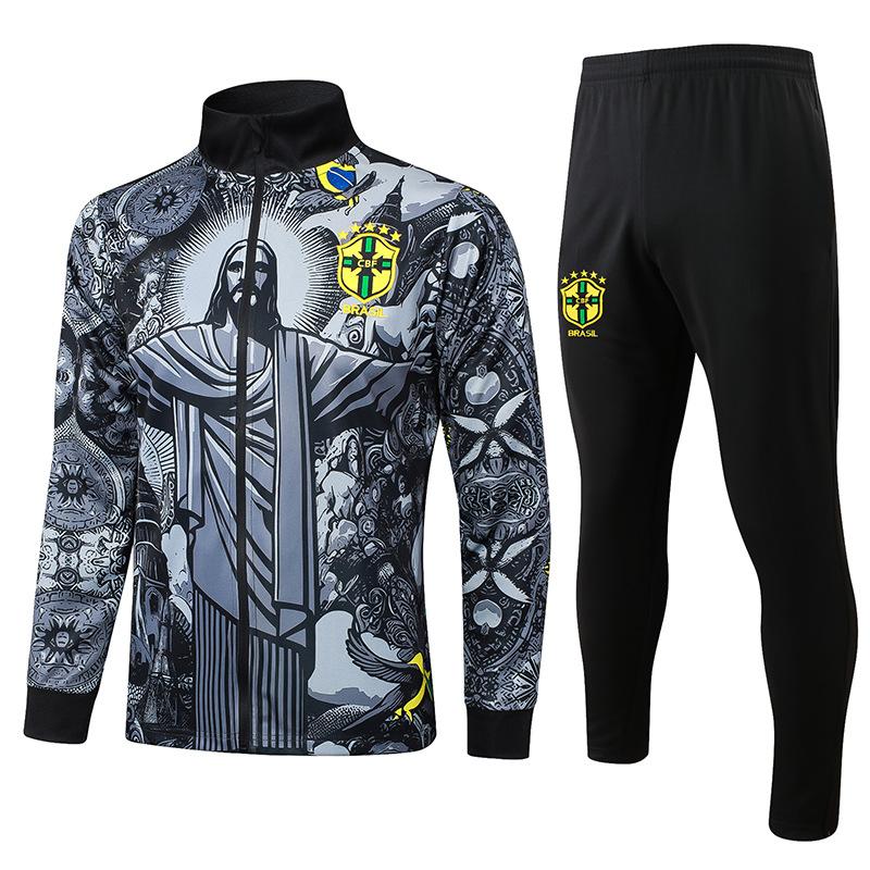 2024 country captain zipper Argentina Portugal Italy Brazil Germany warm-up jersey football jersey