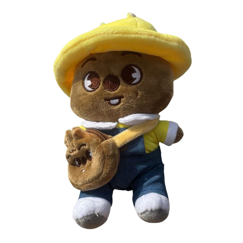 Плюшевая игрушка 15 X 20 см в шляпе и с маленькой сумкой через плечо, весенняя детсадовская игрушка, кукла-потеряшка, мультяшная милая кукла для праздничного сюрприза