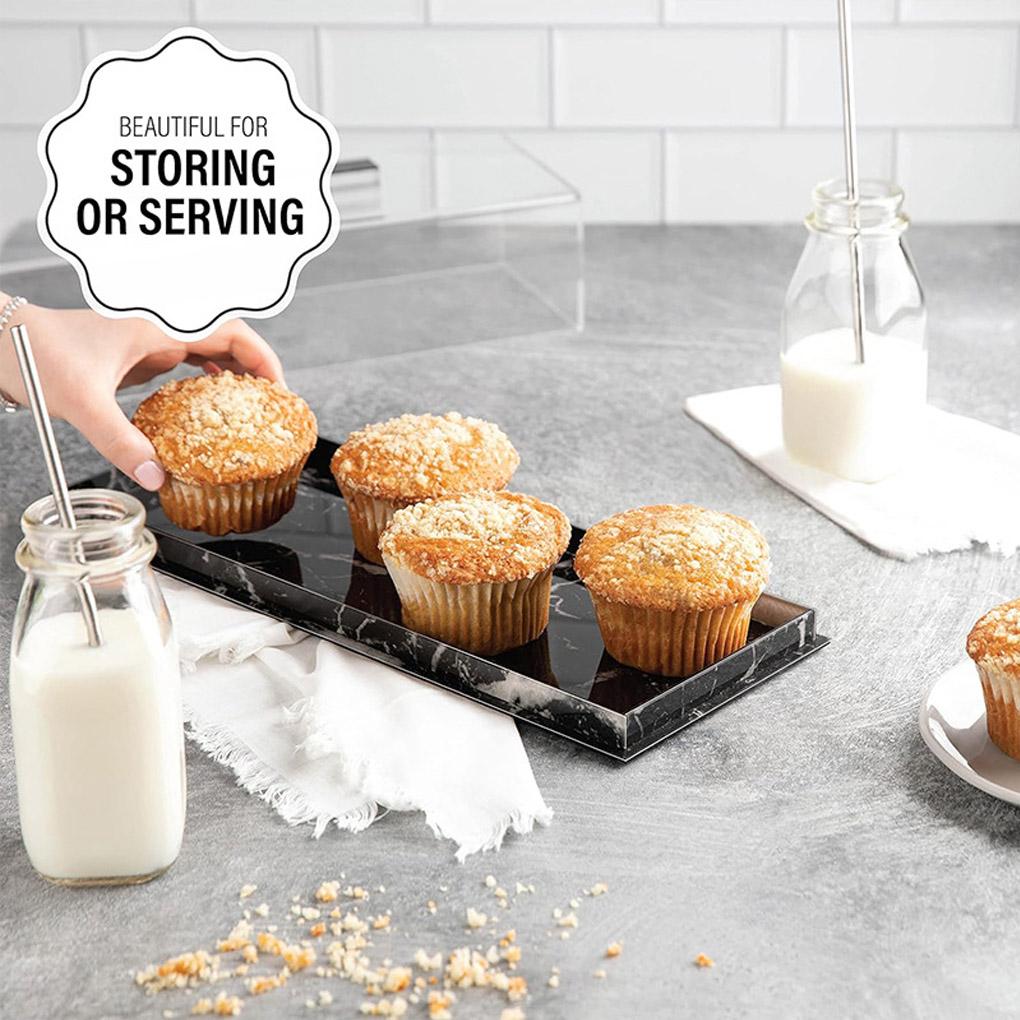 Acrylic Cake Stand Pastry Serving Tray Rectangle Dessert Display Plate Acrylic Rectangular Cake Tray