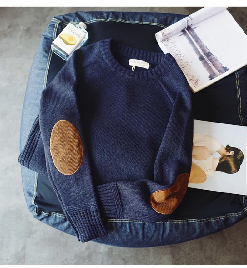 Мужской модный утолщенный свитер в корейском стиле 2023 года: Красивый, универсальный дизайн вязаных нашивок