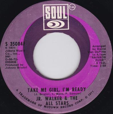 7-дюймовая пластинка JUNIOR WALKER & THE ALL STARS - Take Me Girl, I'm Ready / Right On  S35084F Соул 1971 США Соул/Фанк Б/У