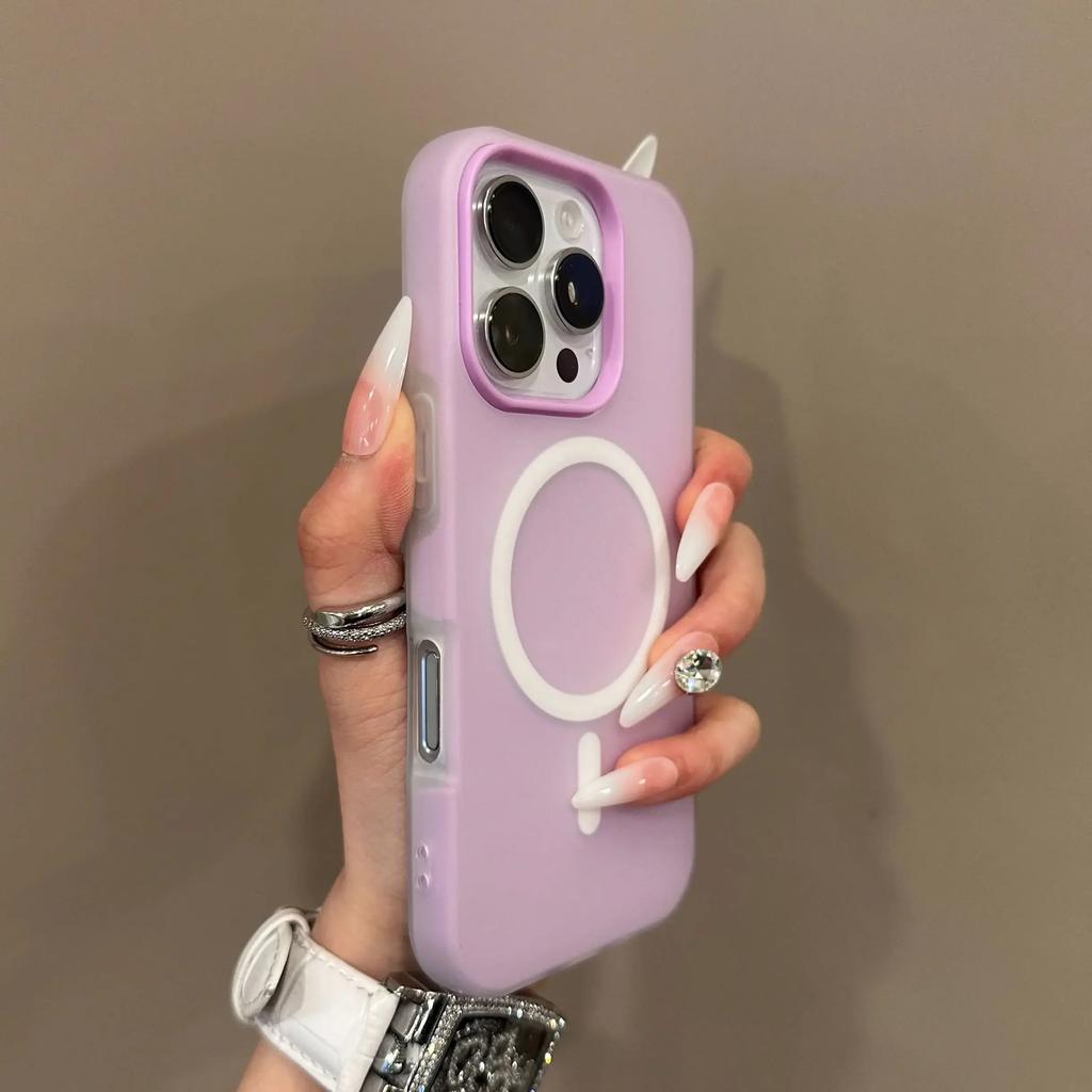 Роскошный Чехол 2-в-1 Candy Color с MagSafe для iPhone 16 15 14 Plus 13 12 17 Pro Max, Магнитный, для Беспроводной Зарядки, Прозрачный Матовый Мягкий Чехол