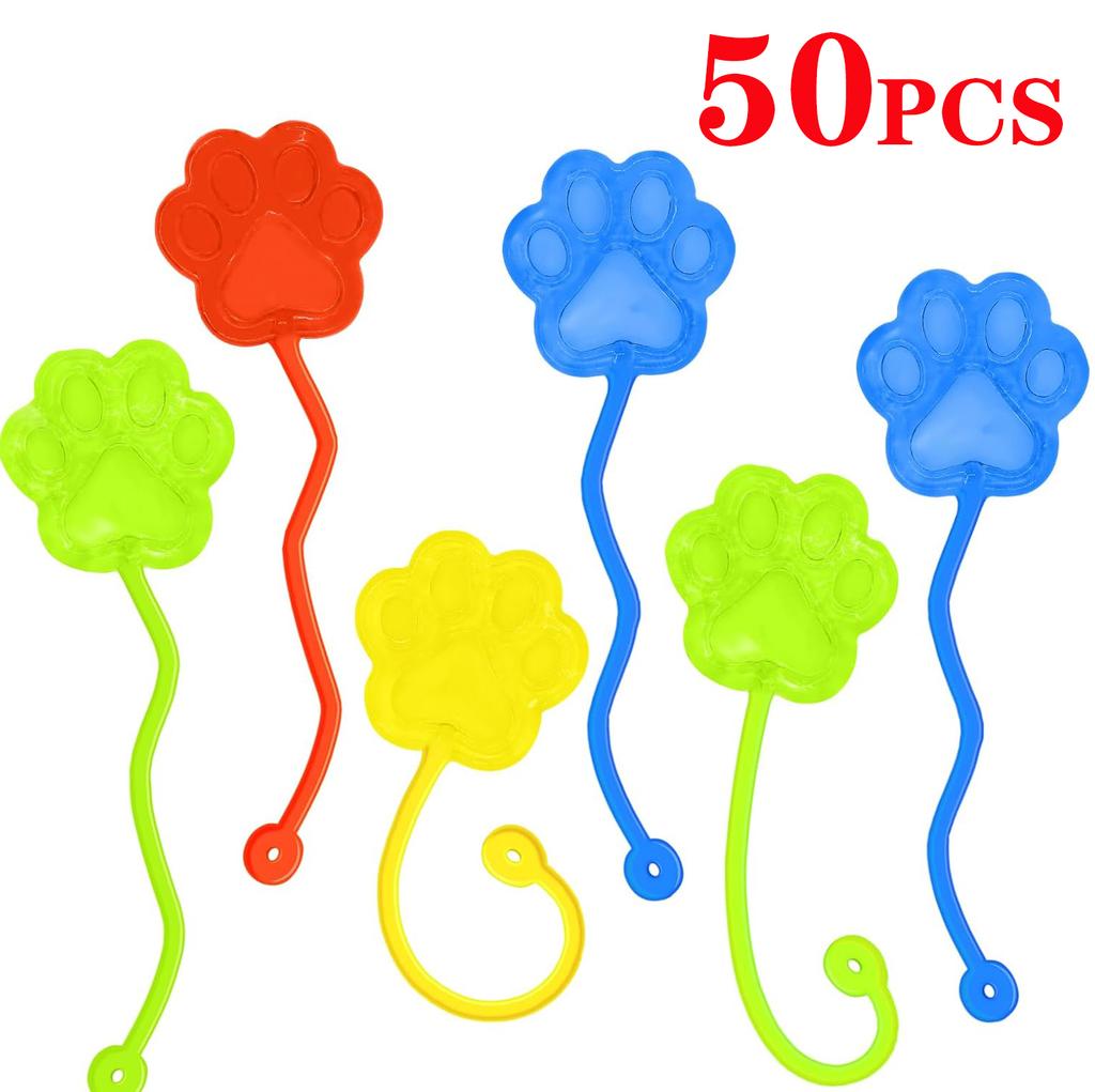 10/50Pcs Funny Sticky Hands Sensory Toy Palm Elastic Heart Foot Christmas Sticky Wall Climbing Squishy Toy For Kids Adult