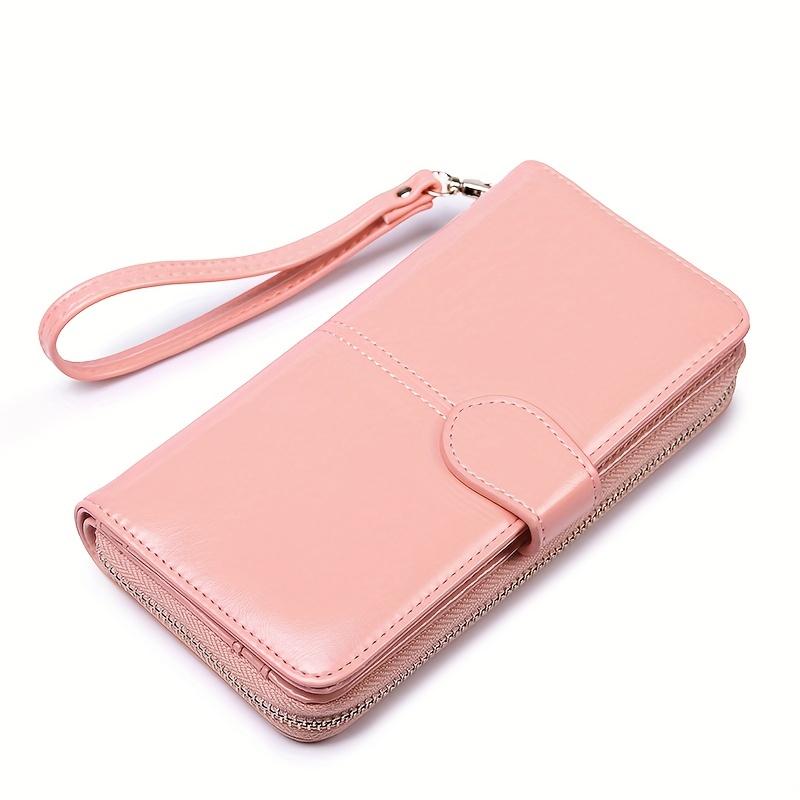 Women 3 Fold Wallet Money Clip High Quality Wristlet Clutch Leather Long Purse Female Card Holder
